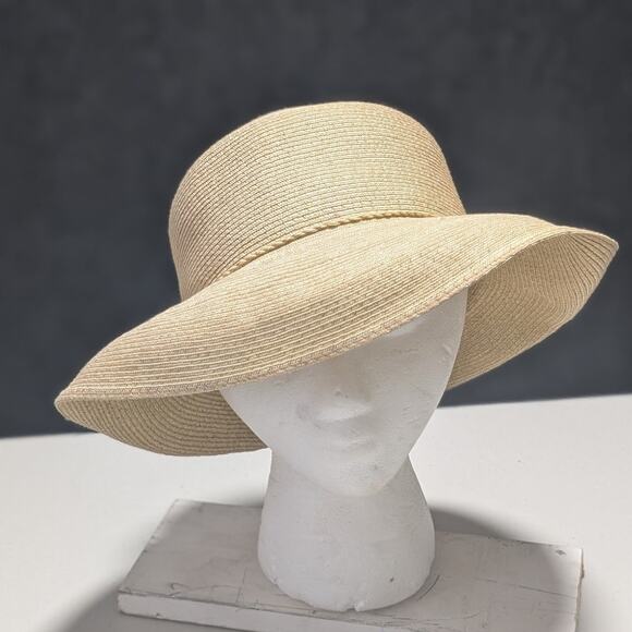 The Scala Collection Tan Paper Sun Hat One Size NWOT main image 4
